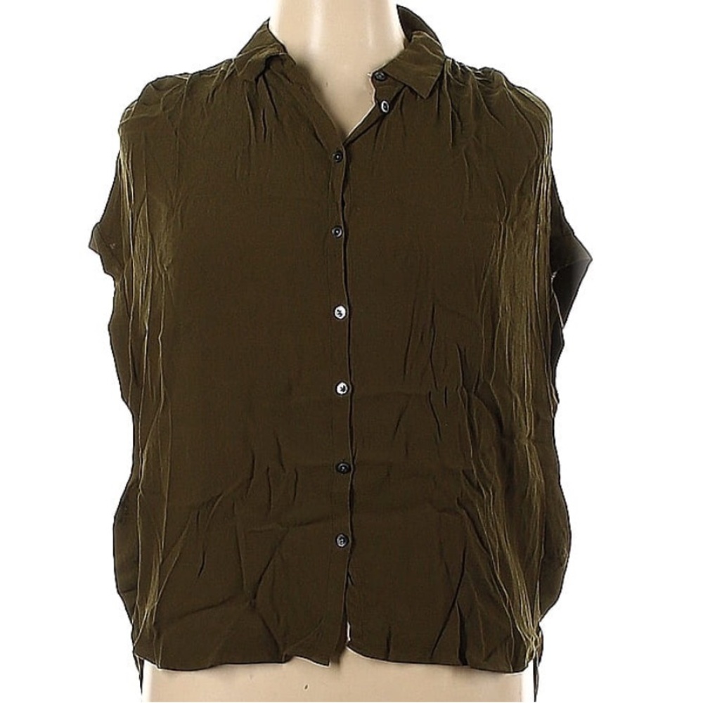 Madewell blouse short sleeve green size XL